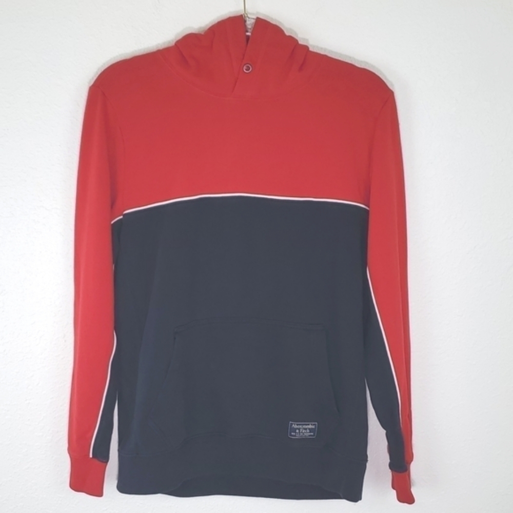 ABERCROMBIE & FITCH Red, White, and Blue Men's Hoodie, size Small